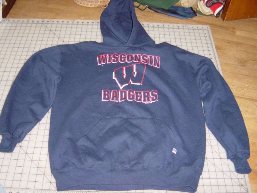 Wisconsin badgers hoodie sweatshirt dark blue mens XL  