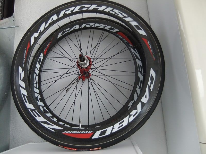 Marchisio T800 H58 Carbon tubular Wheels 700c handmade in Italy  