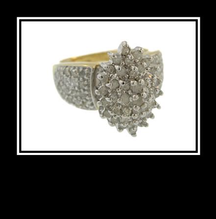 10K Solid Two Tone Gold Diamond Fashion Wedding Ring  