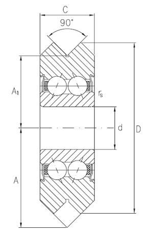 RM2 2RS 3/8 V Groove Guide Bearing, bearing is a Sealed