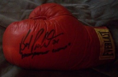 DETROIT RED WINGS BOB PROBERT AUTO AUTOGRAPHED SIGNED EVERLAST BOXING 