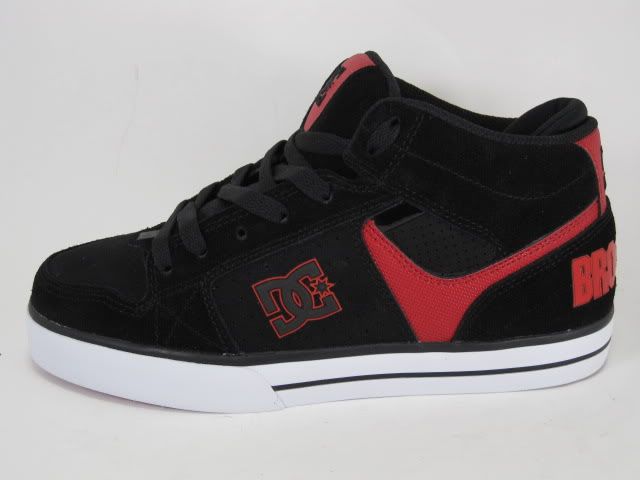DC MENS TACTIC MID 302723 BLACK/RED SUEDE TRAINERS US Size 7 NEW 