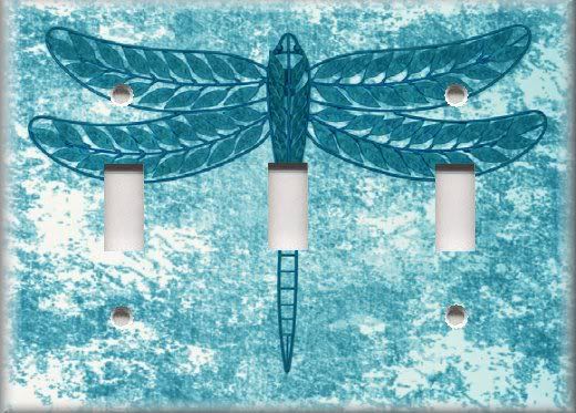 Light Switch Plate Cover Blue Dragonfly  