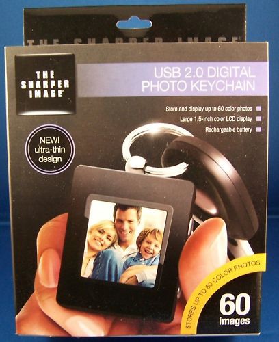 Sharper Image ~ USB 2.0 Digital Photo Black Keychain  