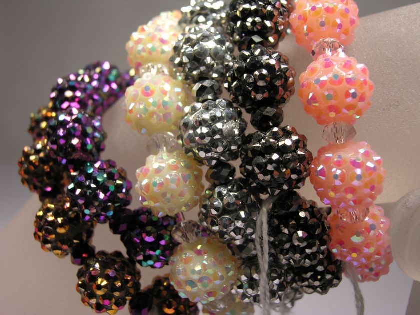   Pave Crystal Ball Beaded Stretch Bracelet    tons of sparkle  