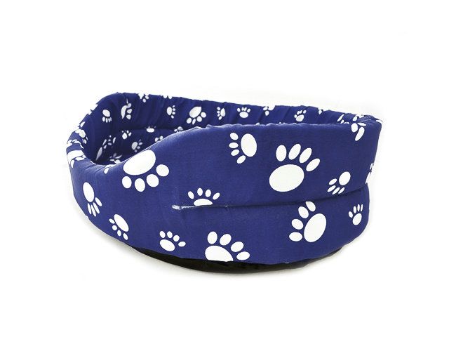Cozy FUNKY Pet Cat Dog Bed   BLUE WHITE PAW Large SIZE 5  