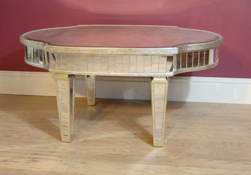Art Deco Mirrored Coffee Table Tables Glass Mirror  