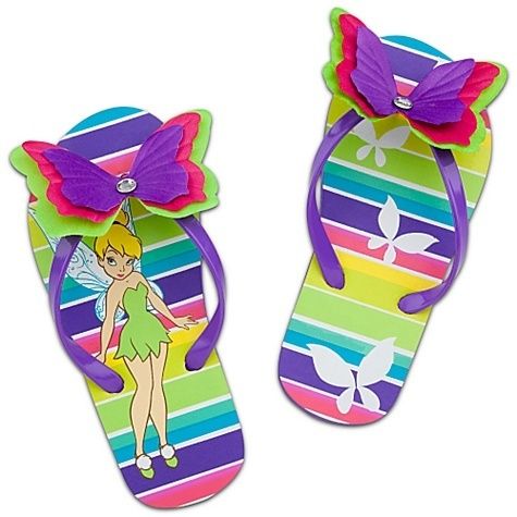 DISNEY TINKER BELL Toddler Flip Flops Beach Sandals NWT  