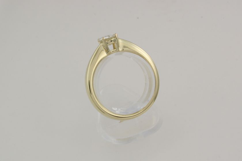18K Yellow Gold .6 ct Moissanite Solitaire 4 prong Ring  