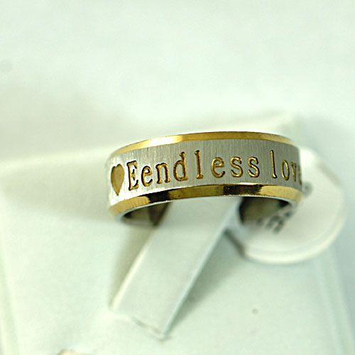   11 Ladys Gold LOVE Heart Stainless 316L Steel Ring Fashion Jewelry