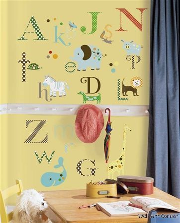 Animals Alphabet Kids/Nursery Play Wall Sticker Decals  