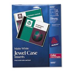 Avery 6693 CD / DVD Matte White Jewel Case Inserts  