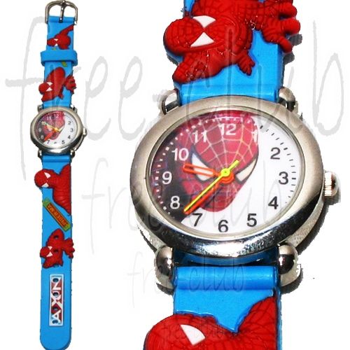 SPIDERMAN @@Great Powers 3D Sky Blue Strap Wrist Watch  