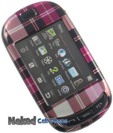 NEW PINK PLAID PROTECTOR CASE FOR T MOBILE SAMSUNG GRAVITY T t669