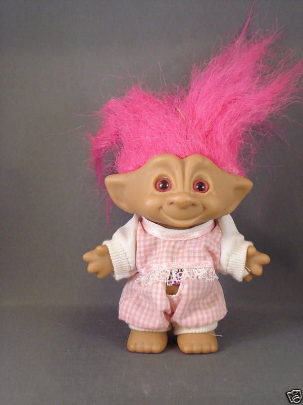 Ace Novelty Troll Doll with Pink Jewel on Belly  