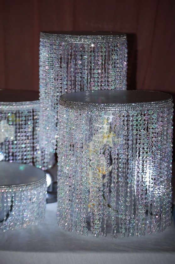   tier,for WEDDING CAKE STAND,14 long diamond cut acrylic beads  