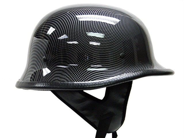 WWII Carbon Fiber German DOT Half Motorcycle Helmet  