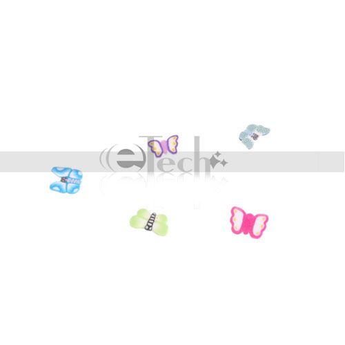144 3D FIMO Slice Colored Butterfly Nail Art Decoration  