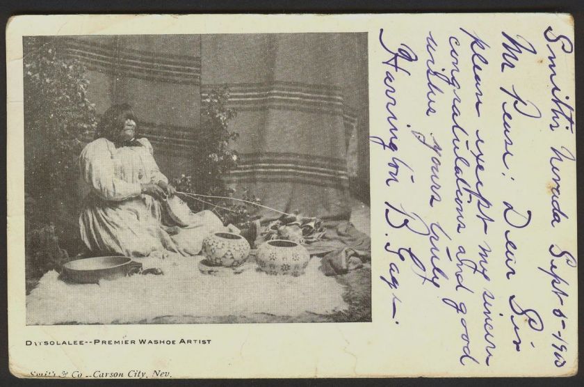 Indian Basket Artist Dat So La Lee Postcard 1905 Washoe Artist  